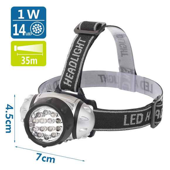 LED HEAD LAMP01 SILVER 14LED,use 3*AAA batteries