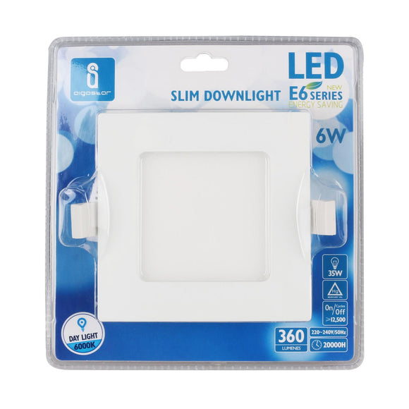 LED E6 SLIM DOWN LIGHT 6W 6000K(Cutout:105mm) /SQUARE/BLISTER