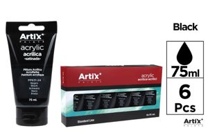 ARTIX VERNICE ACRILICA 6PZ 75ML NERO