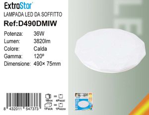 LAMPADA LED DA SOFFITTO 36W 3820LM 3000K