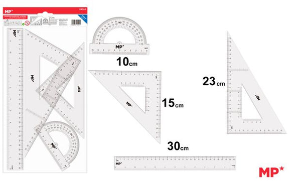 MP SET DISEGNO GEOMETRICO 4PZ TRASPARENTE