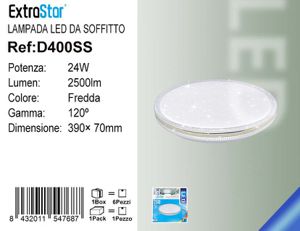 LAMPADA LED DA SOFFITTO 24W 2500LM 6500K