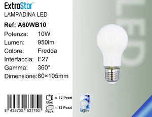 LAMPADINA LED E27 10W 1300LM LUCE FREDDA