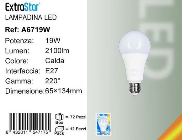 LAMPADINA LED E27 19W 2100LM 3000K