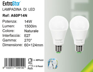 LAMPADINA LED E27 14W 1500LM 4200K  2PZ