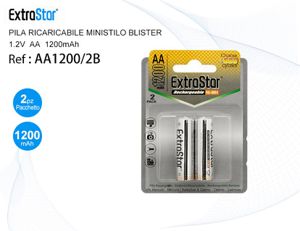 PILA RICARICABILE STILO BLISTER 2UN AA1200