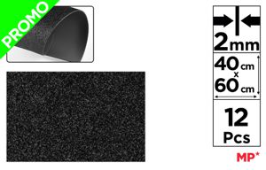 GOMMA EVA GLITTER 40X60CM NERO MP