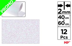 MP GOMMA EVA GLITTER 60*40CM SP 2MM BIANCO