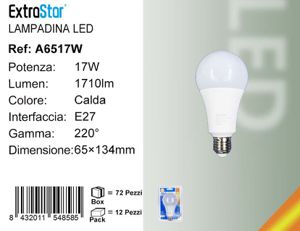 LAMPADINA LED E27 17W 1710LM 3000K