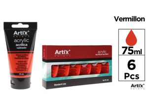 ARTIX VERNICE ACRILICA 6PZ 75ML ROSSO VERMIGLIO