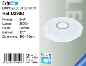 LAMPADA LED DA SOFFITTO 24W 2500LM 6500K