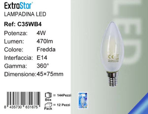 LAMPADINA LED E14 4W 470LM LUCE FREDDA
