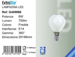 LAMPADINA LED E14 6W 750LM LUCE FREDDA