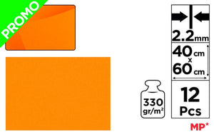 MP FELTRO 60*40CM 330G SP 2.2MM 12F ARANCIONE FLUO