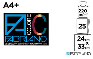 FABRIANO MONORUVIDO 220G 5 COLORI 24*33 25F