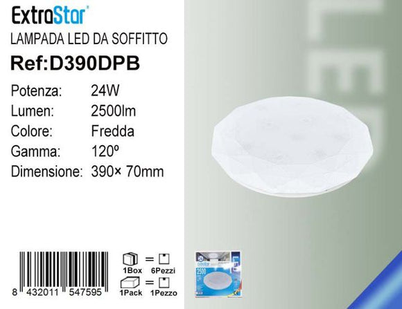 LAMPADA LED DA SOFFITTO 24W 2500LM 6500K