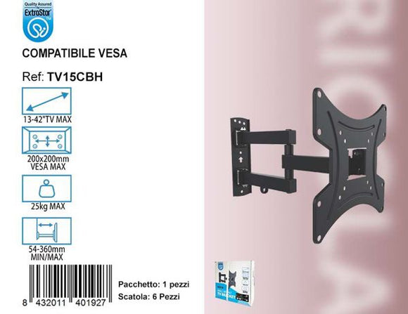 SUPPORTO TV INCLINABILE DA 13-42 200*200MM 25KG