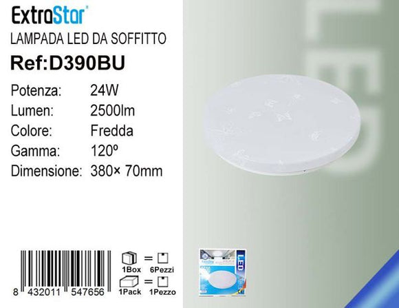 LAMPADA LED DA SOFFITTO 24W 2500LM 6500K