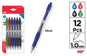 MP PENNE SFERA A SCATTO 1.0MM 12PZ 2*R/4*N/4*B/2*V
