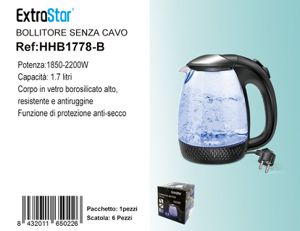BOLLITORE PER ACQUA IN VETRO 1.7L