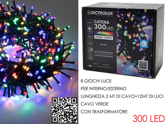 300 LUCI LED MULTIC X ESTERNO  PROG.