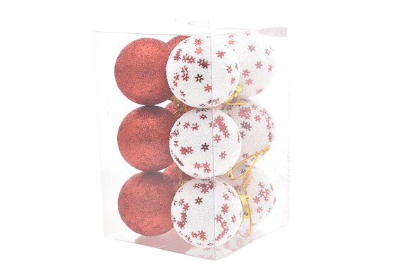 BOX SFERA 7CM C/F. NEVE 12PZ MOD.73B ROSSO