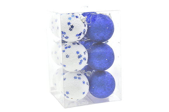 BOX SFERA 7CM C/F.NEVE 12PZ MOD.73B BLU SCURO