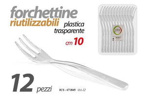 ICS/12 PZ FORCHETTINE PLASTICA 10CM OA22