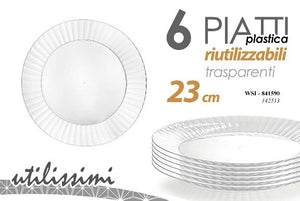 WSI/6 PIATTI PLAST.TRAS. 23CM 142513