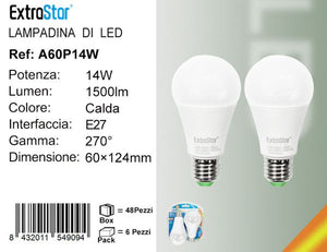 LAMPADINA LED E27 14W 1500LM 3000K  2PZ