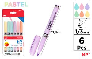 MP EVIDENZIATORI A PENNA 1-3MM 6PZ COL.ASS PASTEL – SHOPPING WORLD