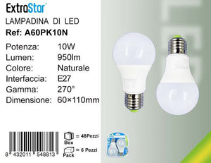 LAMPADINA LED E27 10W 950LM 4200K 2PZ