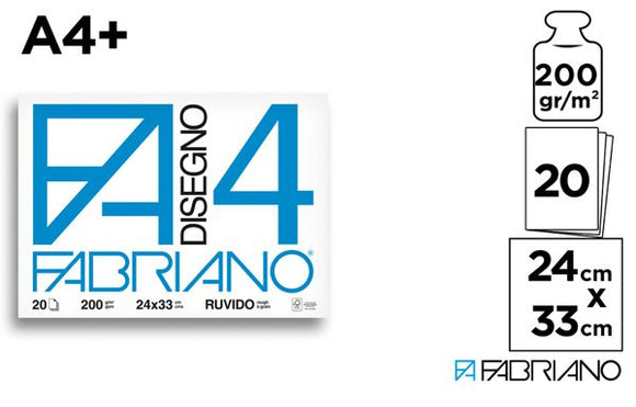 FABRIANO BLOCCO F4 RUVIDO 24*33CM 200G 20F