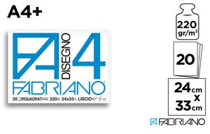 FABRIANO BLOCCO F4 RIQ.LIS. 24*33CM 220G 20F