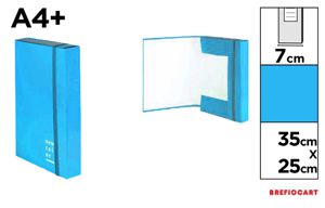 BREFIOCART CARTELLE 3/L ELAS.PIATTO 25*35*7 BLU