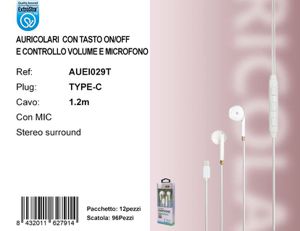 AURICOLARI PER CELLULARI TYPEC COLORE BIANCO