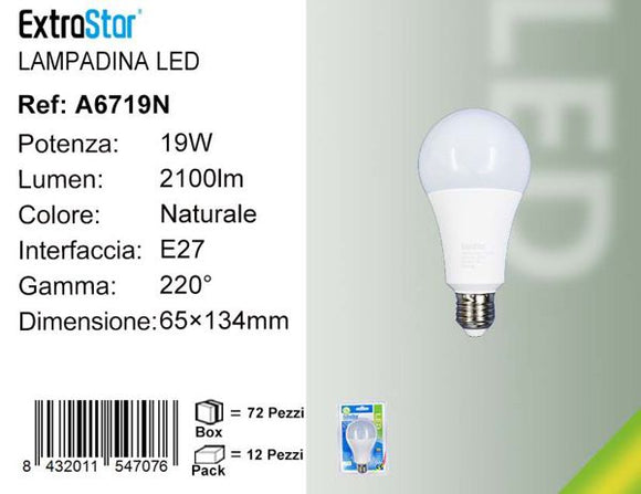 LAMPADINA LED E27 19W 2100LM 4200K