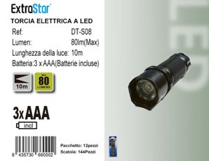 TORCIA ELETTRICA A LED MAX 80LM