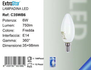 LAMPADINA LED E14 6W 750LM LUCE FREDDA