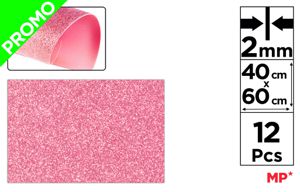 GOMMA EVA GLITTER 40X60CM ORO ROSA MP