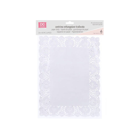 DC CASA CENTRINO CARTA RETT. 30X40CM 25PZ BIANCO