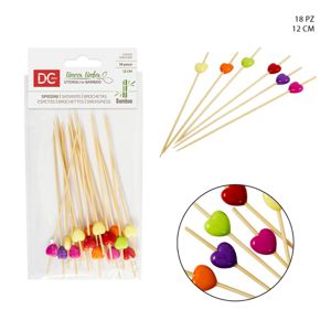 DC CASA SPIEDINO BAMBOO 12CM 18PZ CUORE