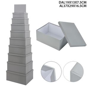 PRYMA SCATOLA 10PZ 19X13X7.5-37X29X16.5CM GRIGIO