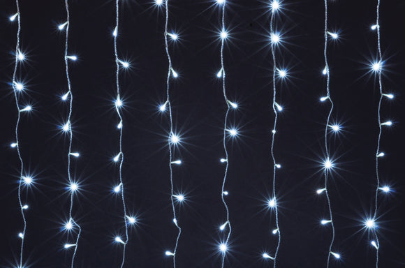 STALATTITI SOLARI 180 LED BIANCO GHIACCIO
