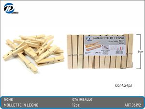 MOLLETTE DI LEGNO 9CM 24PZ