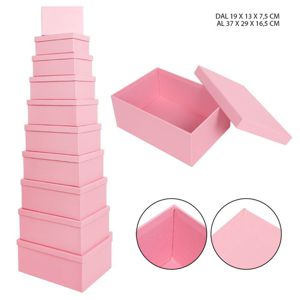 PRYMA SCATOLA 10PZ 19X13X7.5-37X29X16.5CM ROSA