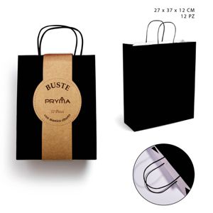 PRYMA BUSTA M/RITORTO NERO 27X37X12CM