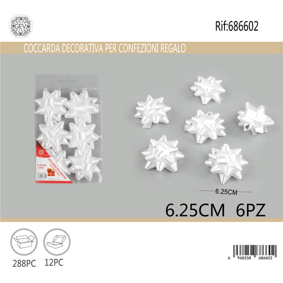 COCCARDA 6.25CM 6PZ BIANCO