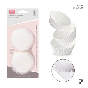 DC CASA PIROTTINO CARTA CUPCAKE 10.5CM 50PZ BIANCO