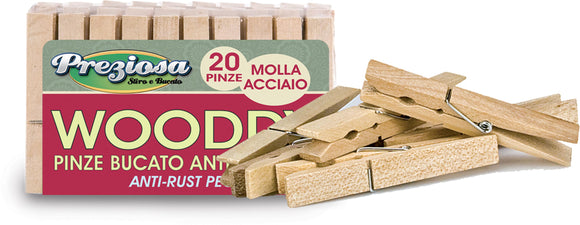 PINZE BUCATO LEGNO GIGANTI WOODDY 20 PZ